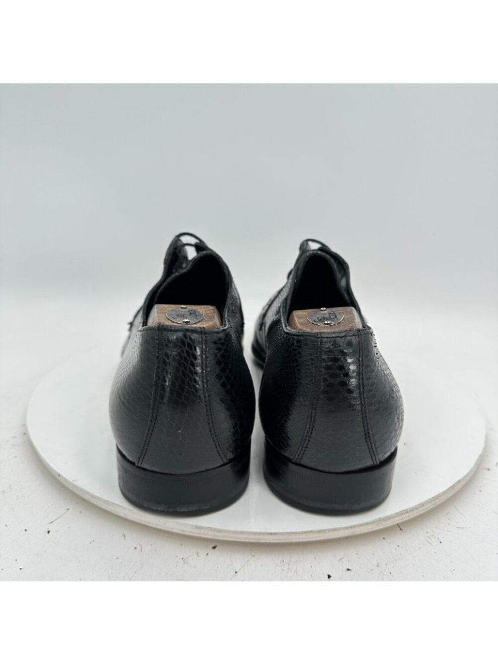 Dolce & Gabbana Men Size EU 44 E US 10 Black Crocodile Skin Derby Dress Shoes - Picture 5 of 11